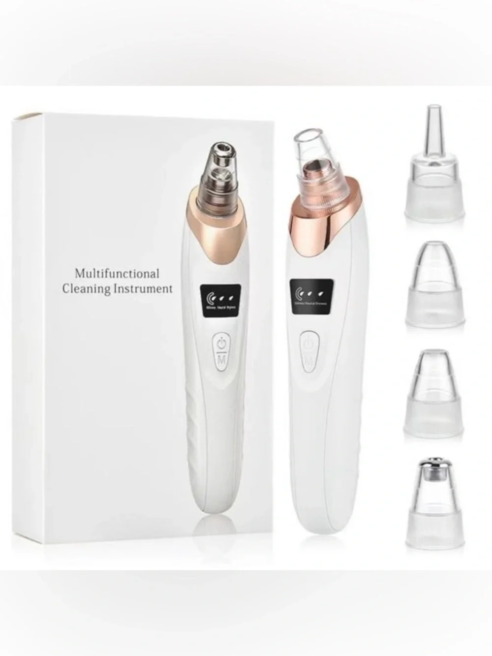 5-in-1 Portable Electric Blackhead Remover 5 Interchangeable Heads LCD Display
